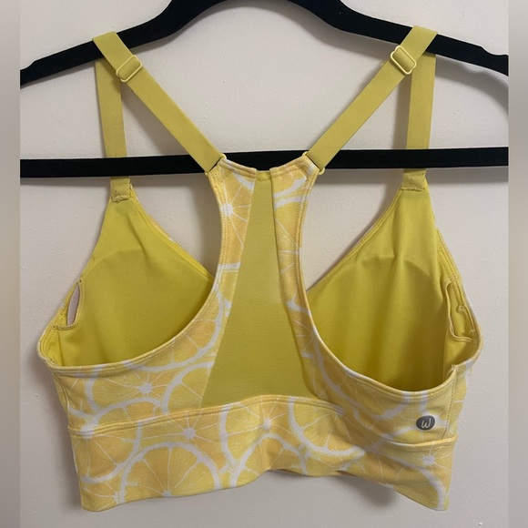 Wildfox Sweat Yellow Lemon Print Sports Bra, Size S - Picture 5 of 16